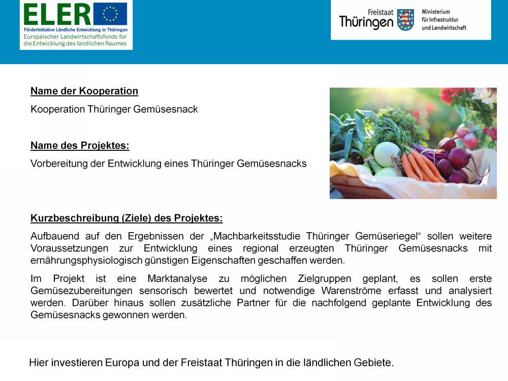 Projektbeschreibung Thüringer Gemüsesnack